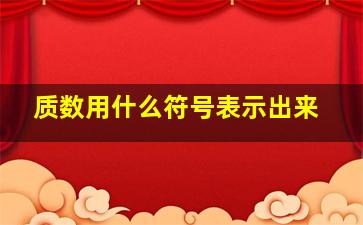 质数用什么符号表示出来