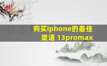 购买iphone的最佳渠道 13promax