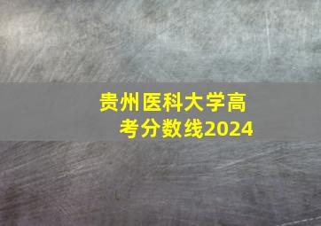 贵州医科大学高考分数线2024