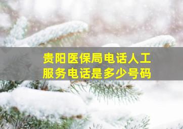 贵阳医保局电话人工服务电话是多少号码