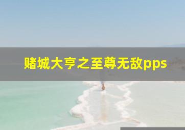 赌城大亨之至尊无敌pps