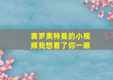 赛罗奥特曼的小视频我想看了你一眼