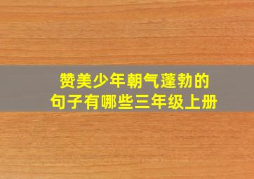 赞美少年朝气蓬勃的句子有哪些三年级上册