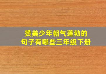 赞美少年朝气蓬勃的句子有哪些三年级下册