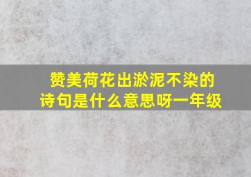 赞美荷花出淤泥不染的诗句是什么意思呀一年级