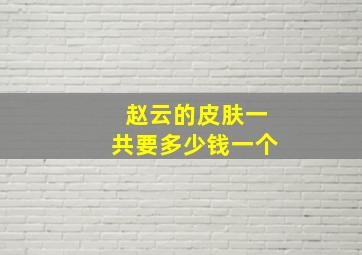 赵云的皮肤一共要多少钱一个