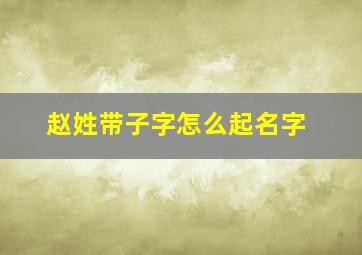 赵姓带子字怎么起名字