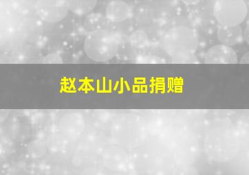 赵本山小品捐赠