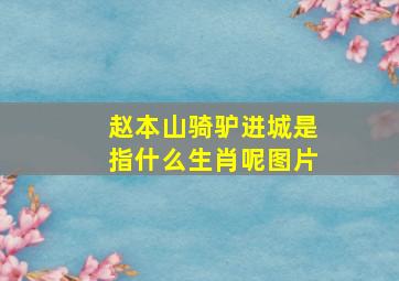 赵本山骑驴进城是指什么生肖呢图片