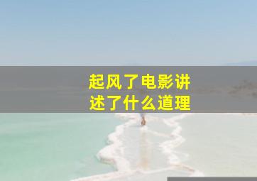 起风了电影讲述了什么道理