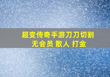 超变传奇手游刀刀切割 无会员 散人 打金