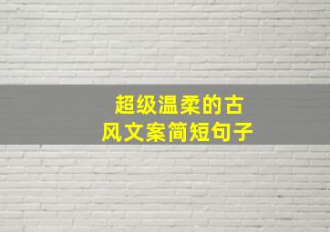 超级温柔的古风文案简短句子