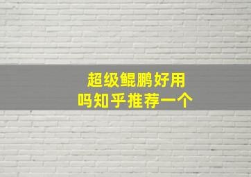 超级鲲鹏好用吗知乎推荐一个