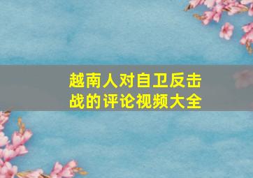 越南人对自卫反击战的评论视频大全