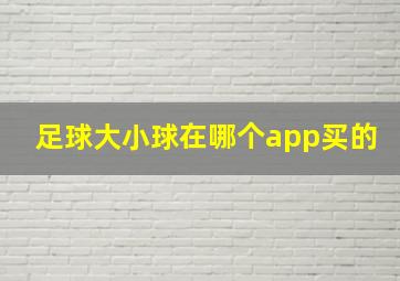 足球大小球在哪个app买的