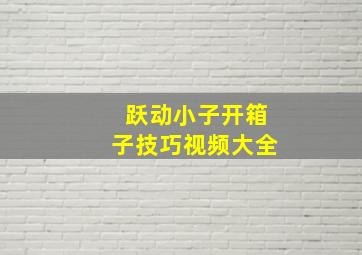 跃动小子开箱子技巧视频大全