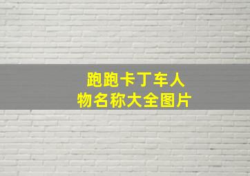 跑跑卡丁车人物名称大全图片