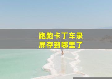 跑跑卡丁车录屏存到哪里了