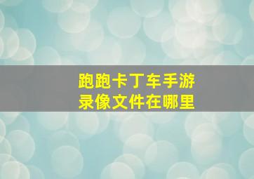 跑跑卡丁车手游录像文件在哪里