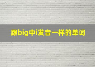 跟big中i发音一样的单词