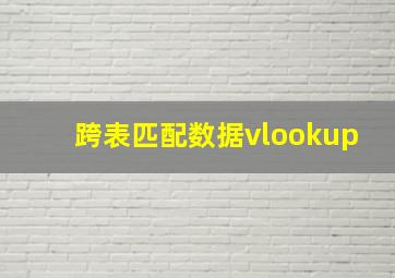 跨表匹配数据vlookup