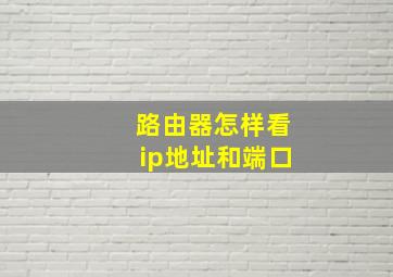 路由器怎样看ip地址和端口