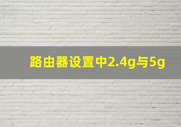 路由器设置中2.4g与5g