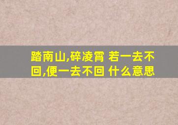 踏南山,碎凌霄 若一去不回,便一去不回 什么意思