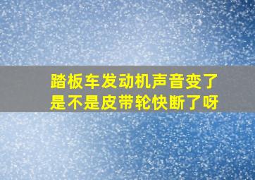 踏板车发动机声音变了是不是皮带轮快断了呀