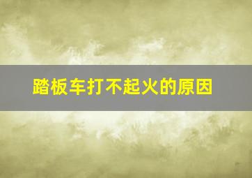 踏板车打不起火的原因