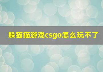 躲猫猫游戏csgo怎么玩不了