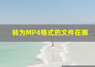 转为MP4格式的文件在哪