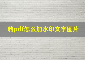 转pdf怎么加水印文字图片