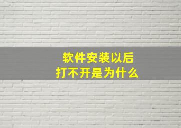 软件安装以后打不开是为什么