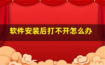 软件安装后打不开怎么办