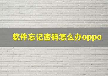 软件忘记密码怎么办oppo