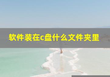 软件装在c盘什么文件夹里