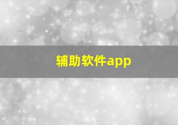 辅助软件app