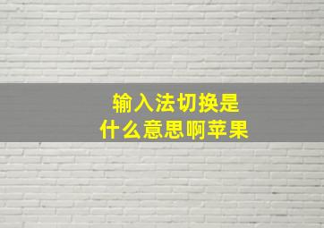 输入法切换是什么意思啊苹果