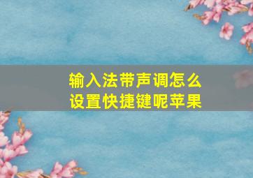 输入法带声调怎么设置快捷键呢苹果