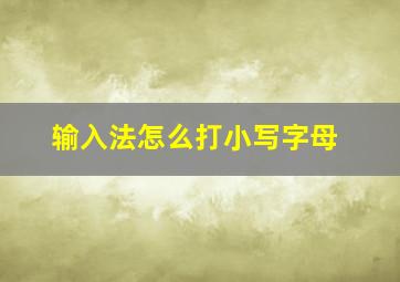 输入法怎么打小写字母