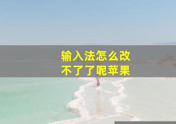 输入法怎么改不了了呢苹果