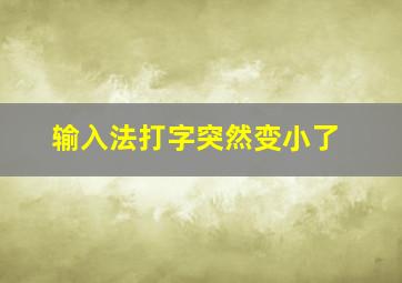 输入法打字突然变小了