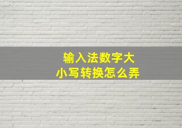 输入法数字大小写转换怎么弄