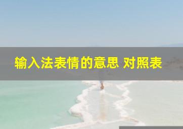 输入法表情的意思 对照表