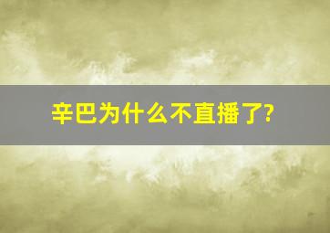 辛巴为什么不直播了?