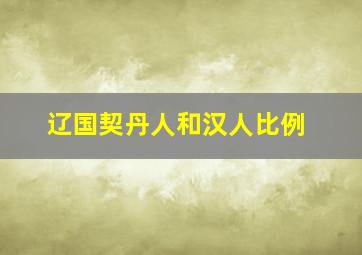 辽国契丹人和汉人比例