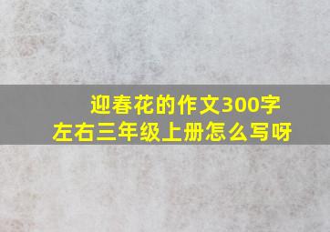 迎春花的作文300字左右三年级上册怎么写呀