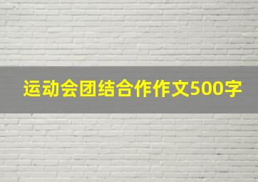 运动会团结合作作文500字