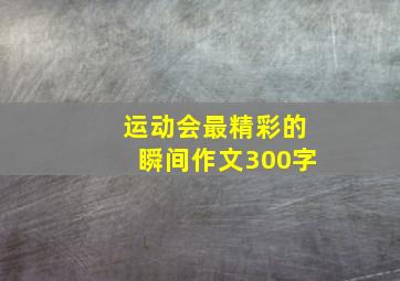 运动会最精彩的瞬间作文300字